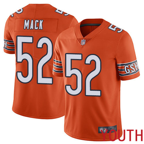 Chicago Bears Limited Orange Youth Khalil Mack Alternate Jersey NFL Football #52 Vapor Untouchable